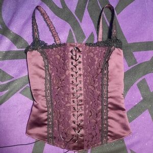 Elegant Purple Lace Corset Top